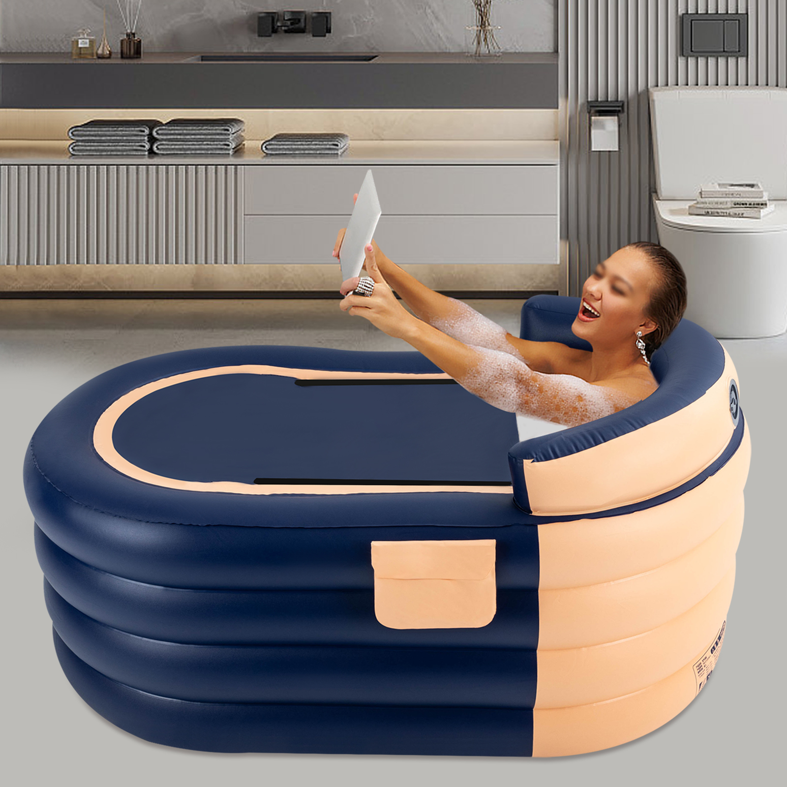 Portable Inflatable Bathtub Fo - W Spa & Wellness 评论和价格