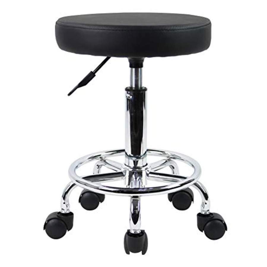 PU Leather Round Rolling Stool - Spa & Wellness Dr Roy Sothers 评论和价格