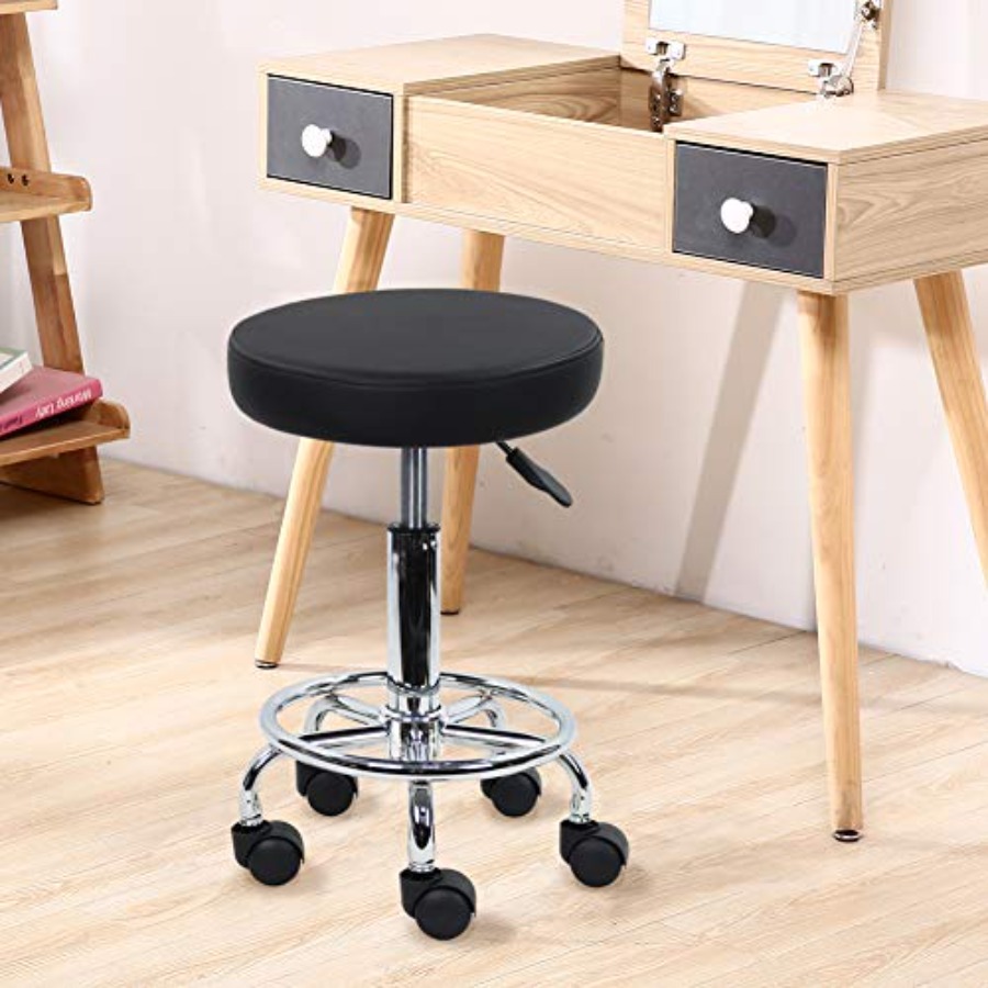 PU Leather Round Rolling Stool - Spa & Wellness Dr Roy Sothers 评论和价格