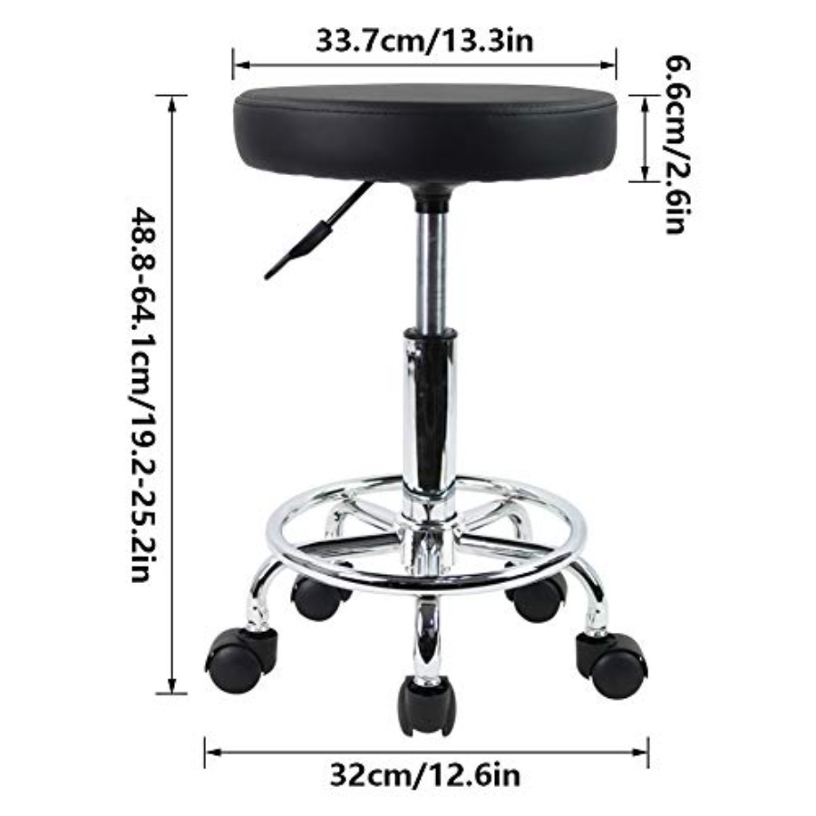 PU Leather Round Rolling Stool - Spa & Wellness Dr Roy Sothers 评论和价格
